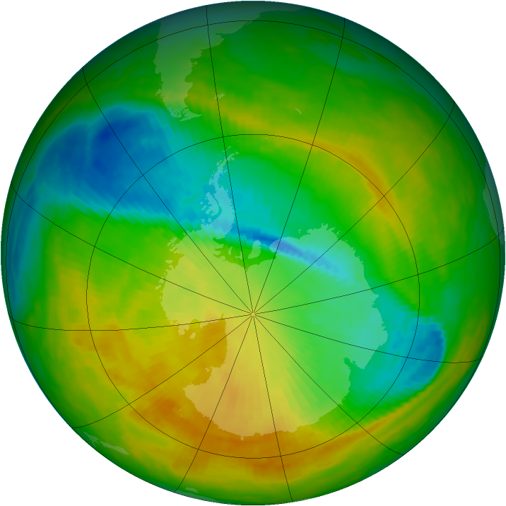 Antarctic ozone map for 18 November 1991